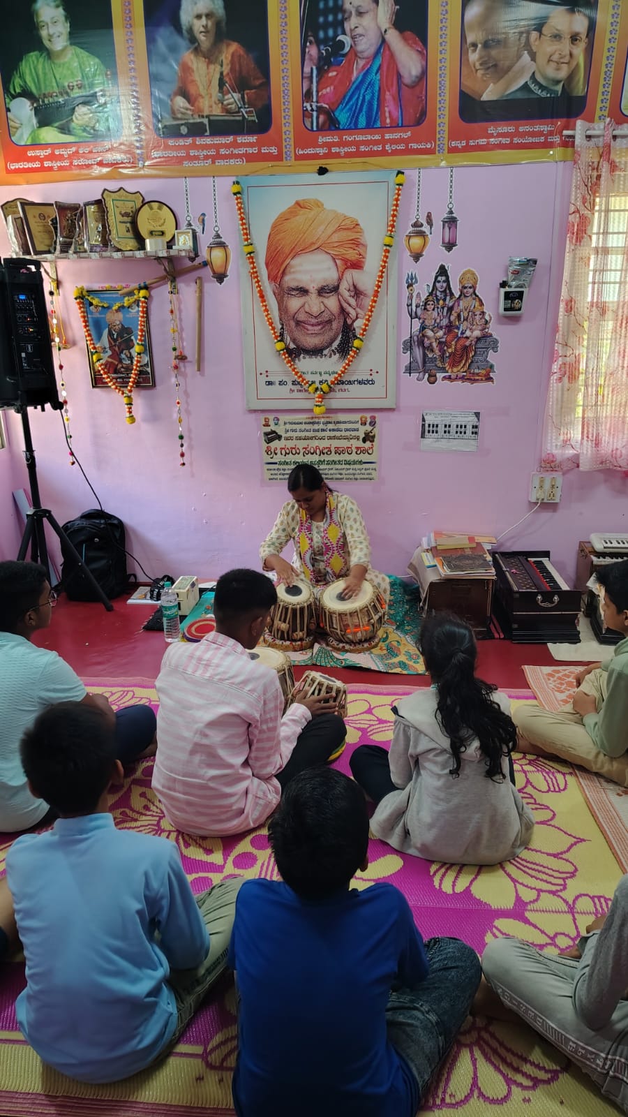 A tabla lesson in progress